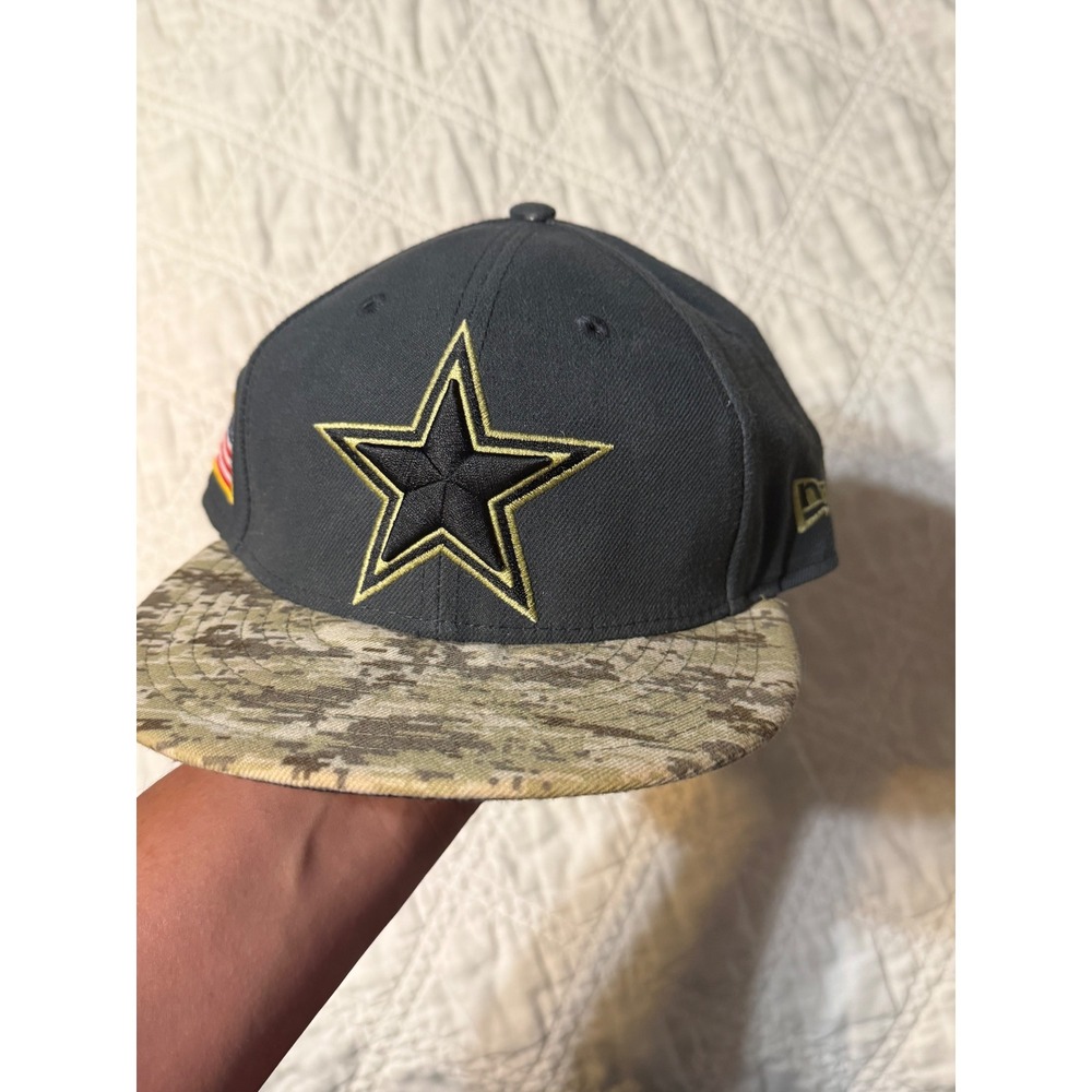Dallas Cowboys New Era 59FIFTY Salute to Service Hat Grey Camo Fitted 7 3/8